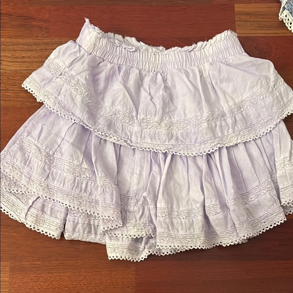 LoveShackFancy Lavender mini skirt